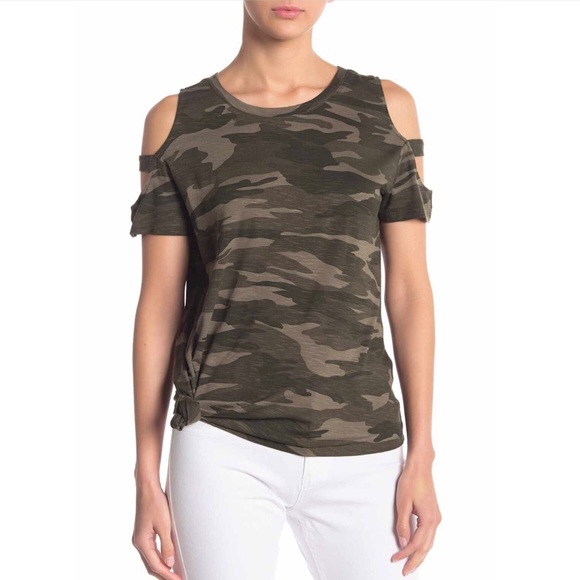 Sweet Romeo Tops - Cold shoulder tie top NWT